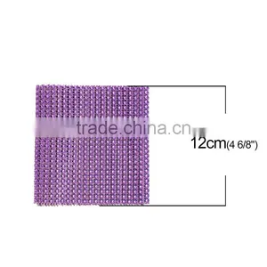 Plastic Mesh Jewelry Rhinestones Purple Round 12cm thumbnail-2