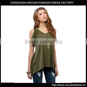 Hot Selling Womens Shoulder Off Wide Hem Design Top Shirts thumbnail-1