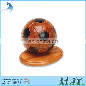 Adult/Kids/Children High Grade/Best Selling Natural Handmade Wooden Football Toy Chinese Puzzle Ball thumbnail-1