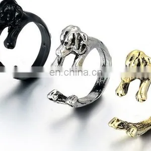 10 Styles Dog Ring Vintage Animal Puppy Wrap Ring Open Adjustable Resizeable thumbnail-6