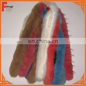 Top Quality Real Fox Fur Trimming Dyed Fox Fur Strips thumbnail-1