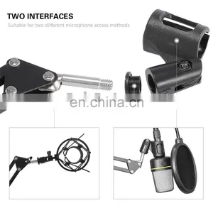 Professional Microphone Stand, Flodable Mic Stand Mic Arm Suspension Boom Scissor Arm Stand for Radio Broadcasting Studio thumbnail-4