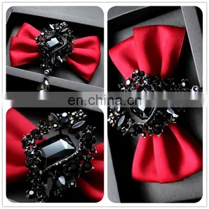 Aidocrystal Fashion Bow Ties For Men Bowtie Tuxedo Classic Red Color Wedding Party Neck Tie thumbnail-1