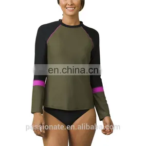 2017 Custom Made Upf 50+ Long Sleeve Women Surf Rash Shirt Swim Shirt thumbnail-2