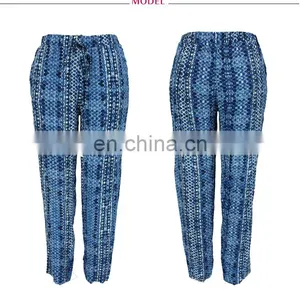 New Fashion Casual Blue Snakeskin Print Loose Fitting Long Women Pants thumbnail-3