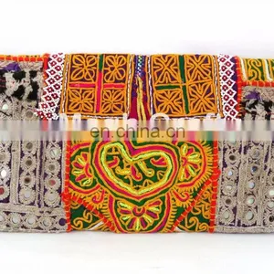 INDIAN BANJARA HIPPIE CLUTCH TRADITIONAL BOHEMIAN ETHNIC PURSE-AFGHANI BANJARA COIN CLUTCH PURSE thumbnail-4