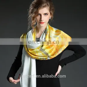 100%Silk Satin Women's Elegant Silk Scarf 110*110 thumbnail-4