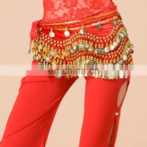 Egyptian Style Gold Coins Velvet Top Quality Belly Dance Hip Scarf Belt Y-2030# thumbnail-6
