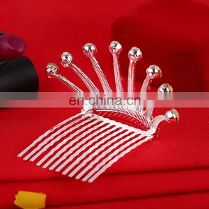 Prom Wedding Flower Girl Baby Kids AB Rhinestone Silver Tiara Crown Hair Comb thumbnail-2