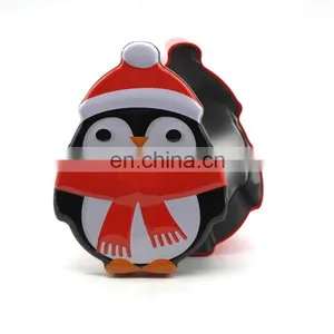 Cute Penguin Shaped Irregular Chirstmas Gift Packing Metal Tin Box thumbnail-6