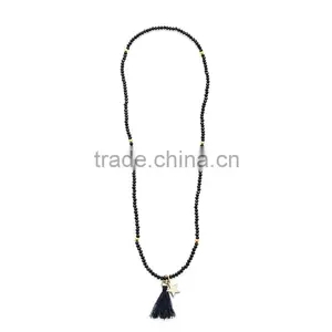 Handmade Wooden Beads Tassel Necklace Custom Wood Bead Necklaces thumbnail-5