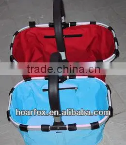 Foldable Shopping Basket With Color Fabric and Aluminum Tube thumbnail-1