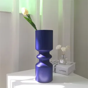 Klein Blue Hand Made Modern Nordic Tall Ceramic Dry Flower Vase For Hallway Decor thumbnail-1