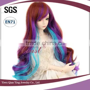 Fahion Long Curly Colorful Doll Hair Wigs thumbnail-2