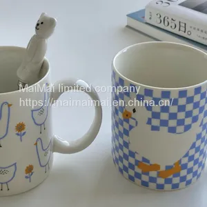 Korean Retro Lovely Ceramic Mug Girl Breakfast Lovers Cup thumbnail-1
