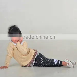 Anti-shrink Knitted Pattern Jumper Girls Polo Pullover Sweater Dress thumbnail-5