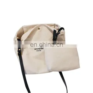 Extra Heavy Large Small Size Personalized Custom Logo Canvas Tote Cotton Canvas Blank Shopping Bag For Grocery thumbnail-3