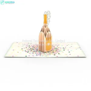 Personalized Champagne 3D Pop-up Cards Best Father’s Birthday for Party Celebration Gift thumbnail-1