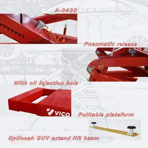 VICO Car Repair Equipment In-Ground Hydraulic Scissor Car Lift For Tire Maintenance V-JSX-A-3430 thumbnail-4