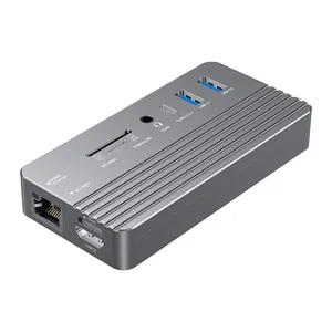 USB-C HUB 10-in-1 Docking Station With M.2 NVME and SATA SSD Enclosure thumbnail-1