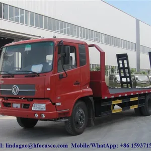 10 Ton Dongfeng Flatbed Truck For Excavator Transport thumbnail-3