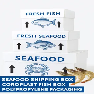Polypropylene Corrugated Plastic Coroplast Fish Seafood Shipping Box thumbnail-3