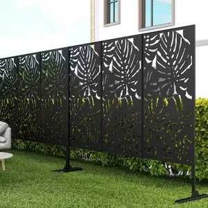 Classic Black Metal Screen for Garden Divider & Functional Indoor Partition Wrought Iron Garden Fence thumbnail-2