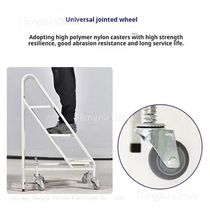 Superior Quality Portable Book Access Ladder With Universal Jointed Wheels & Brake – Great for Home Libraries and Book Collections thumbnail-4