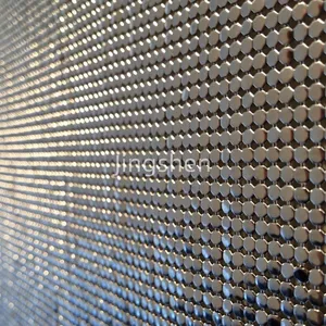 Flexible Plain-weave Aluminum Mesh Curtain Fabric, Woven Glittery Metallic Fabric Curtains thumbnail-1