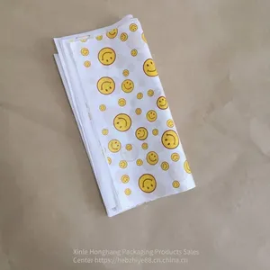 Disposable Smiley Face Oil-proof Paper Bags, Smiley Face Wrapping Paper, Green Leaf Laminated Packaging Paper Bags, Chicken Strips Green Leaf Oil-proof Bags thumbnail-2