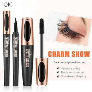 QIC 2-in-1 Mascara and Eyeliner Set – Waterproof, Lengthening, Smudge-proof, Clump-free – Cross-border Beauty Product thumbnail-2