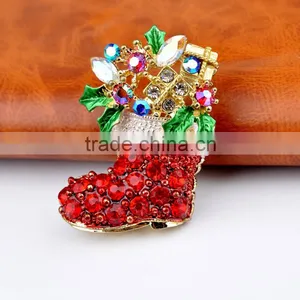 Popular Red Stones Christmas Shoes Brooch thumbnail-3