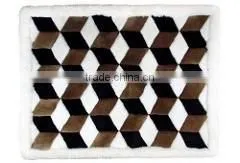 ALPACA FUR RUG - GEOMETRIC DESIGN - 3 thumbnail-1