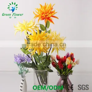 2016 Wholesale Multicolor Latex PU Artificial Flowers Dahlia Real Touch Bouquet Wedding Bridal Decor Display Flower thumbnail-3