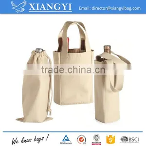 Liberty Bags Single or Double Bottle Wine Tote or Drawstring Bag Canvas Bag thumbnail-1