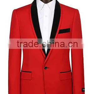 2016 Latest Design Slim Fit Mens Suit Red Weeding Suit for Men thumbnail-1