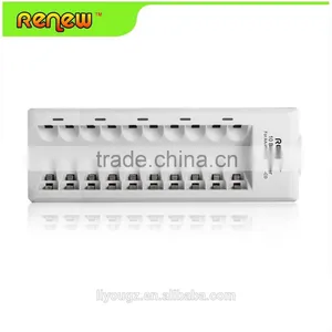 Wholesale RENEW 10 Bay/Slot AA AAA Ni-MH Ni-Cd Quick Charger Smart Battery Charger for Rechargeable Batteries S9 Charger thumbnail-4