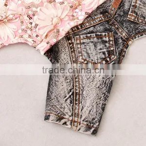 Sequins Yarn Washing Water Cowboy Denim Cloth Dog Four-legs Clothes thumbnail-3