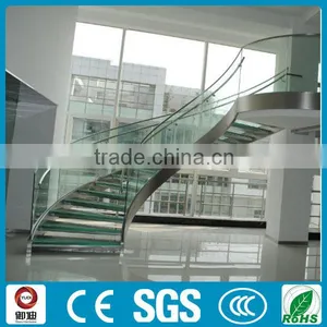 Moden Indoor Prefabricated Steel Glass Curved Stairs Design thumbnail-5