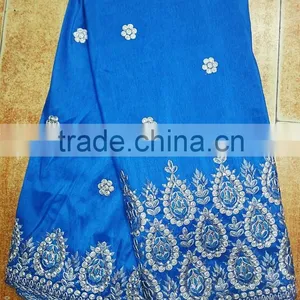 Royal Bule Best Seller African Styles Lace Fabrics George Lace in Stock thumbnail-1