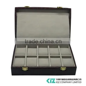 Portable Wooden Storage Watch Box Crocodile Leather thumbnail-6