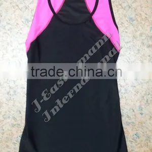 Ladies Two Tone Compression Tank Top - Black/Pink thumbnail-1