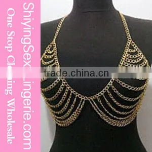 Elegant Multi-layer Silver Tassel Bikini Women Body Chain thumbnail-3