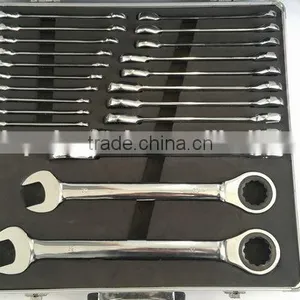 22 Pcs Aluminium Case Combination Ratchet Wrench Tool Set thumbnail-3