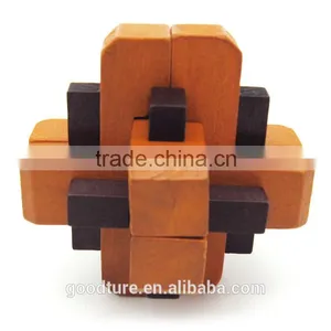 OEM Welcomed Wooden IQ Intelligent Puzzle Magic Puzzle Kongming Lock Brain Teaser Model Number GAD1080 thumbnail-1