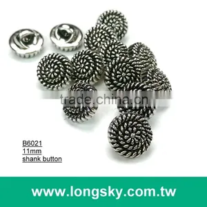 (#B6021/11mm) Nickel With Black Metallic Lady Blouse Buttons With Shank From Taiwan thumbnail-1