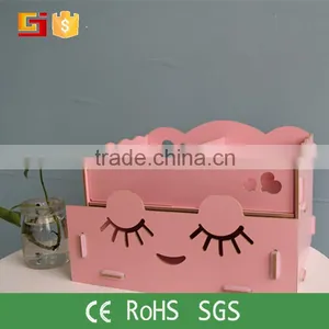 Wholesale Pretty Pink Handmade Houseware Fold Female Storage Comestic Box & Organizer for Living Room thumbnail-2