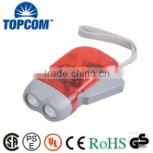 Plasetic 2 LED Light Hand Crank Flat Torch for Promotion thumbnail-1
