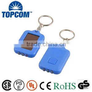 Advertising Personalized Solar Rechargeable PVC LED Flashlight Keychain thumbnail-1
