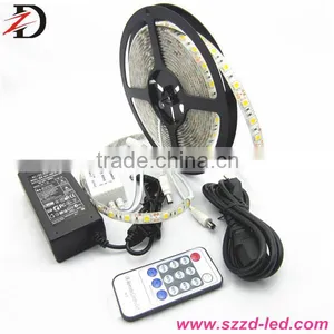 SMD5050 Warm White LED Strips, 60LEDs/m Dimmable Waterproof LED Strip Set With Blister Pack thumbnail-1